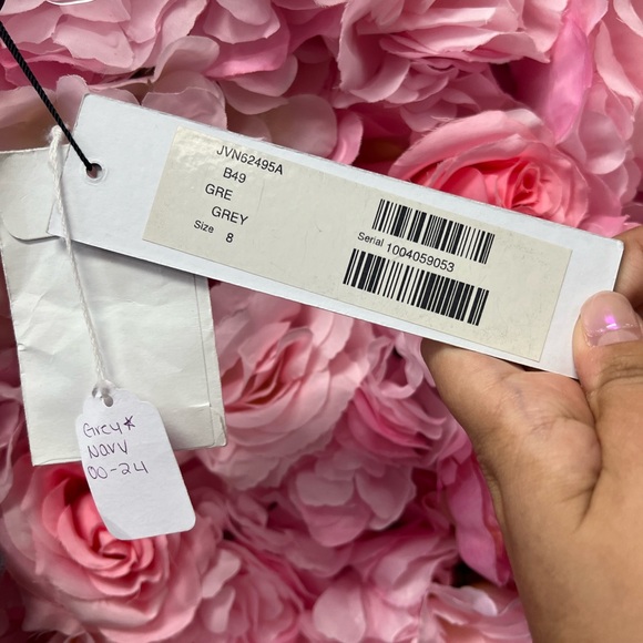 Jovani JVN62495 Grey Size 8 High Neck Sparkle Long Dress With Waist Beading NWT - Picture 6 of 7